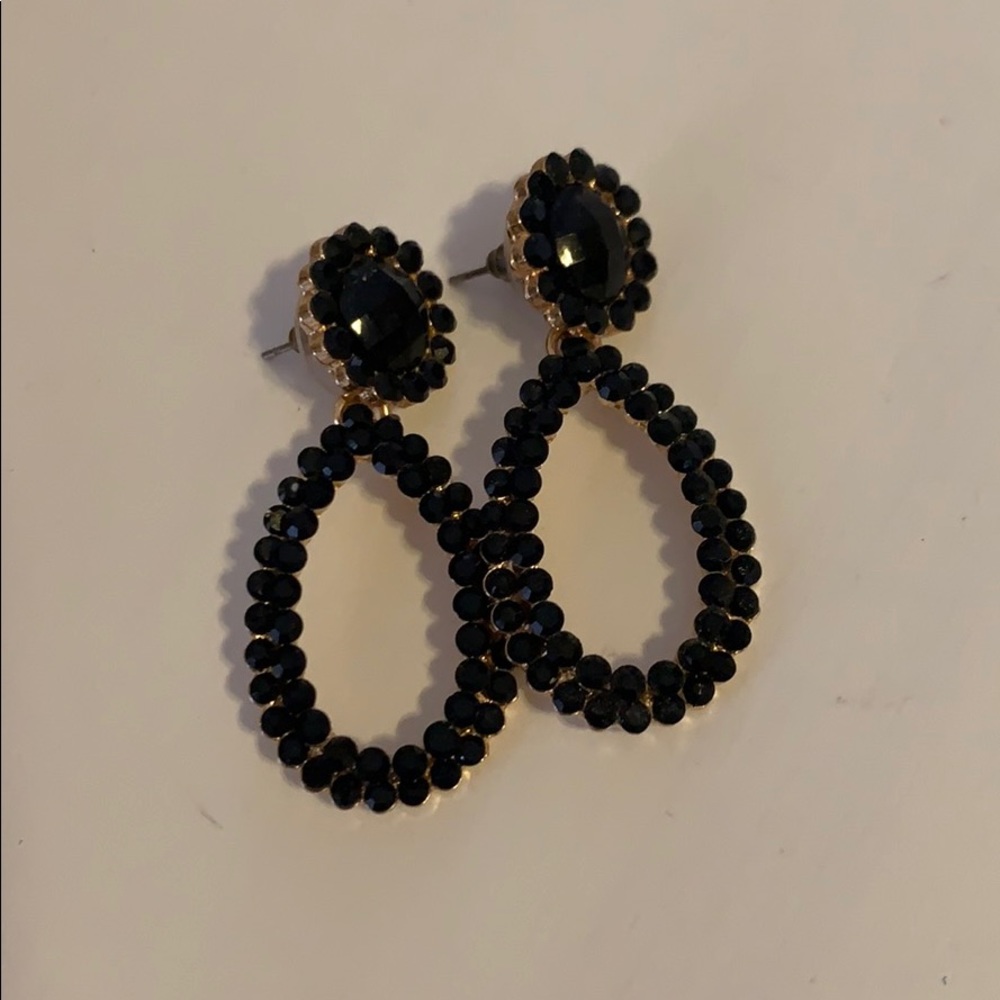 Black dangly earrings